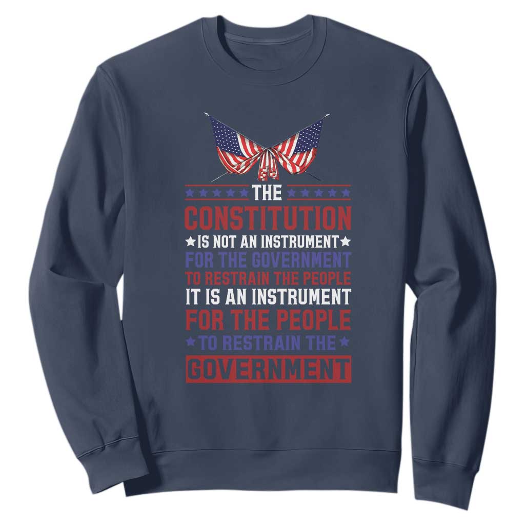 American Patriotism Sweatshirt The Constitution Is An Instrument TS09 Navy Print Your Wear