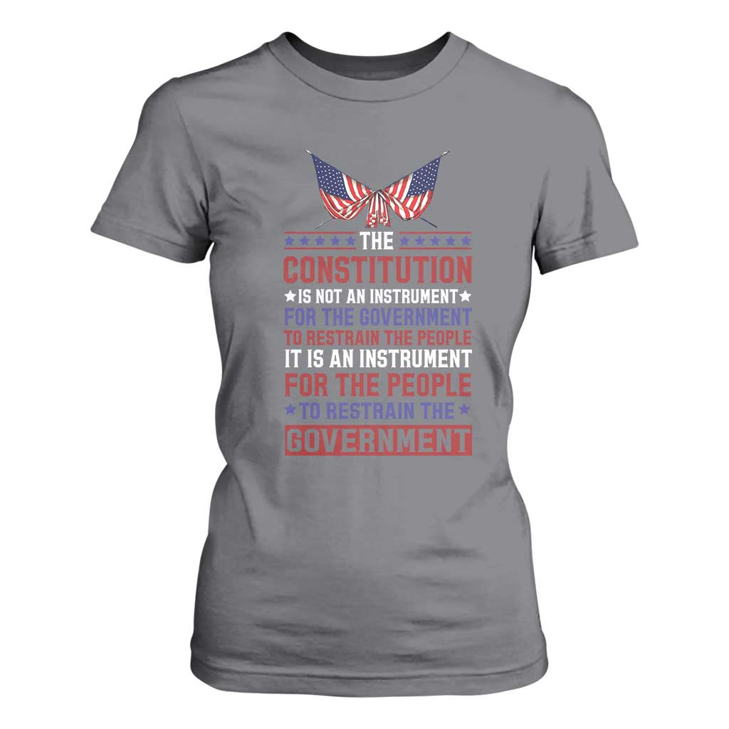 American Patriotism T Shirt For Women The Constitution Is An Instrument TS09 Charcoal Print Your Wear