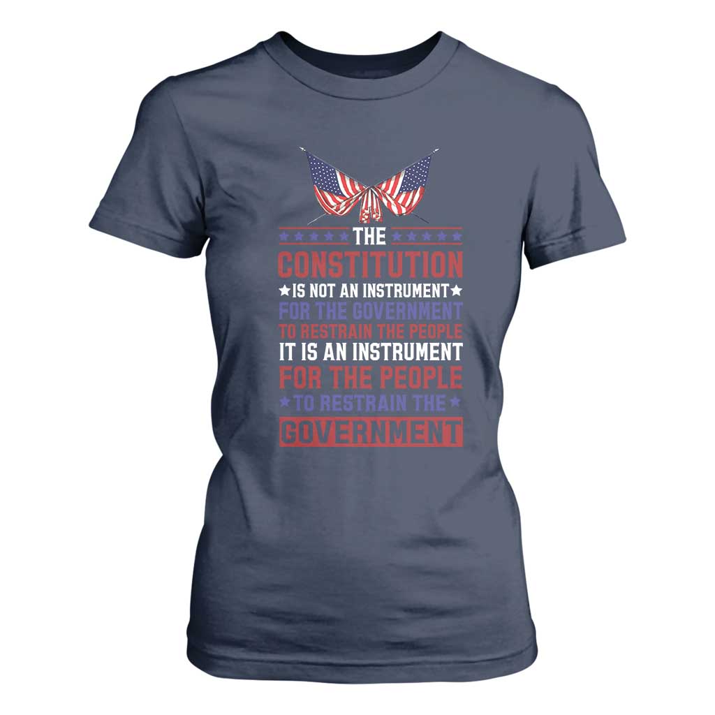 American Patriotism T Shirt For Women The Constitution Is An Instrument TS09 Navy Print Your Wear