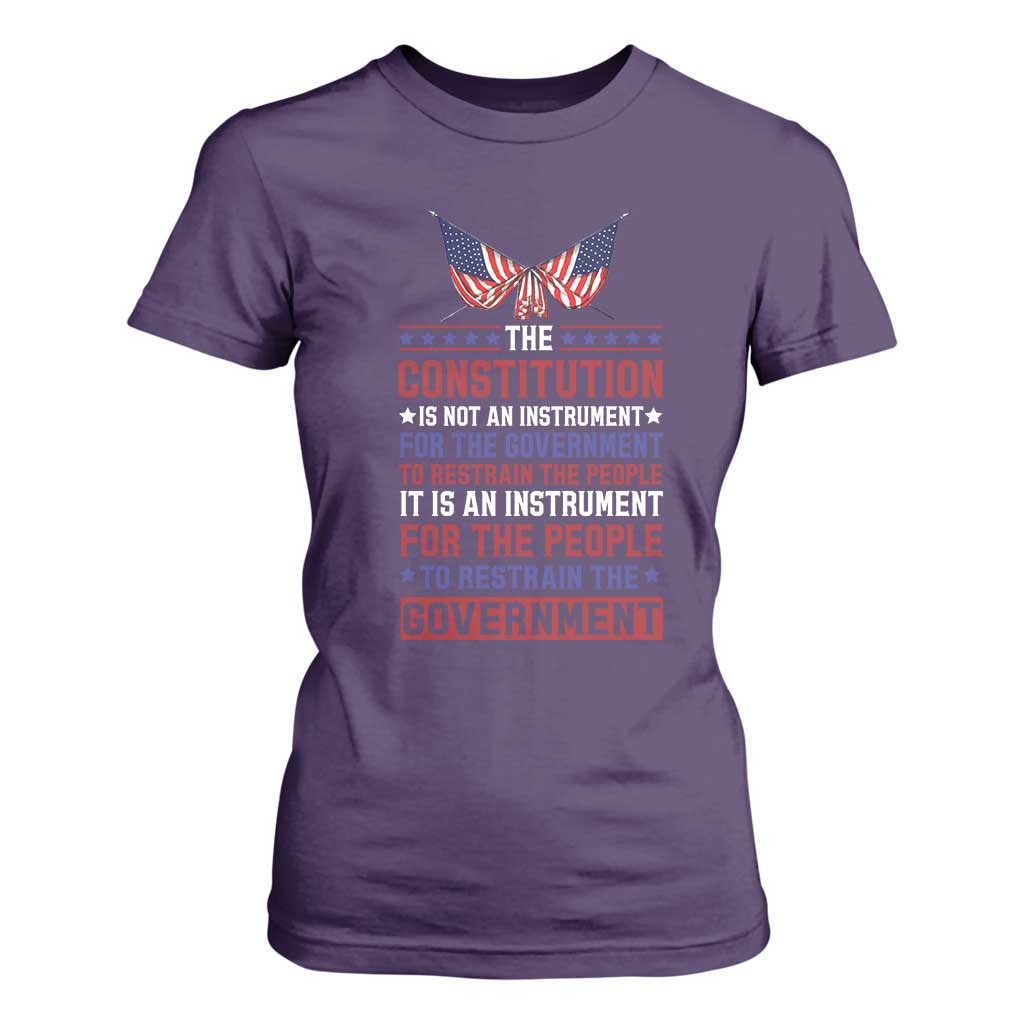 American Patriotism T Shirt For Women The Constitution Is An Instrument TS09 Purple Print Your Wear