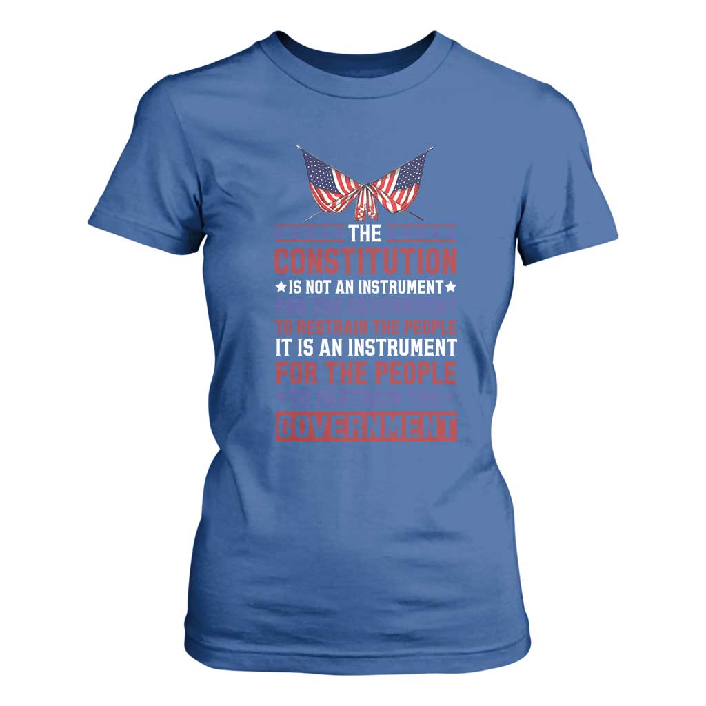 American Patriotism T Shirt For Women The Constitution Is An Instrument TS09 Royal Blue Print Your Wear