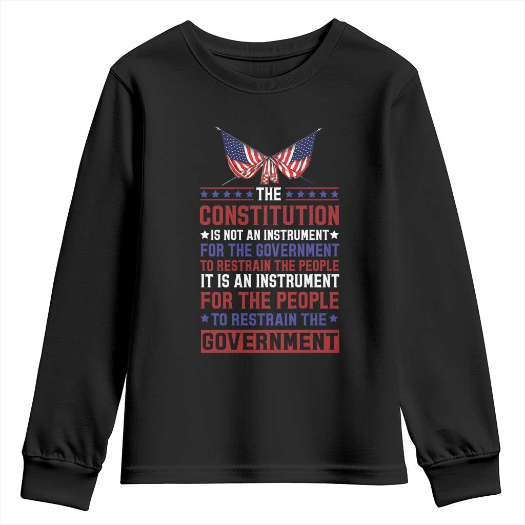 American Patriotism Youth Sweatshirt The Constitution Is An Instrument TS09 Black Print Your Wear