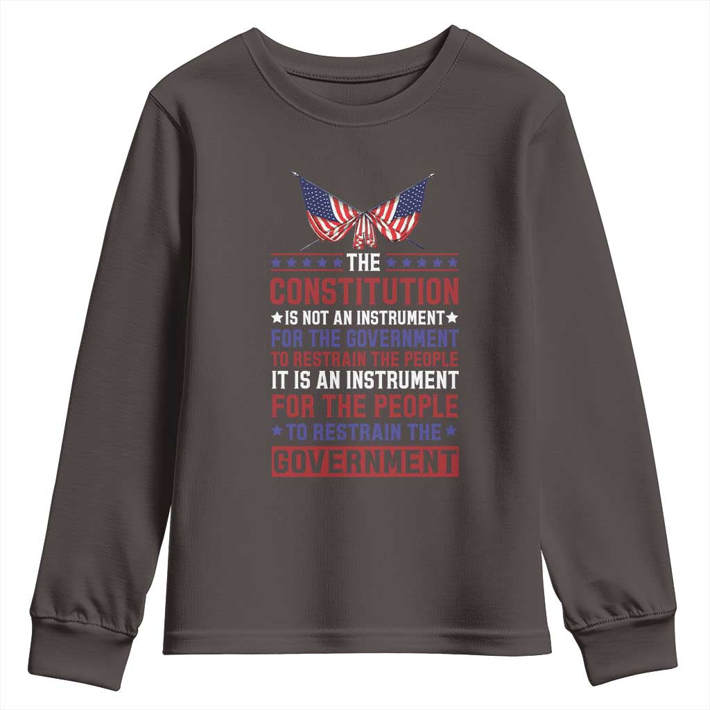 American Patriotism Youth Sweatshirt The Constitution Is An Instrument TS09 Dark Chocolate Print Your Wear