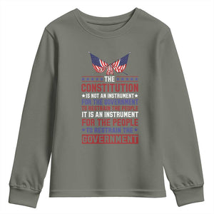 American Patriotism Youth Sweatshirt The Constitution Is An Instrument TS09 Military Green Print Your Wear