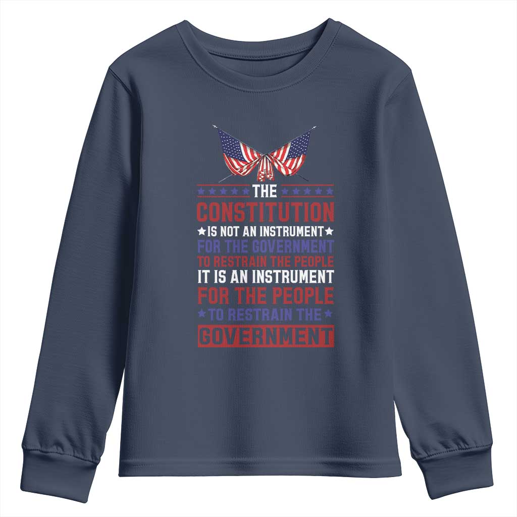 American Patriotism Youth Sweatshirt The Constitution Is An Instrument TS09 Navy Print Your Wear