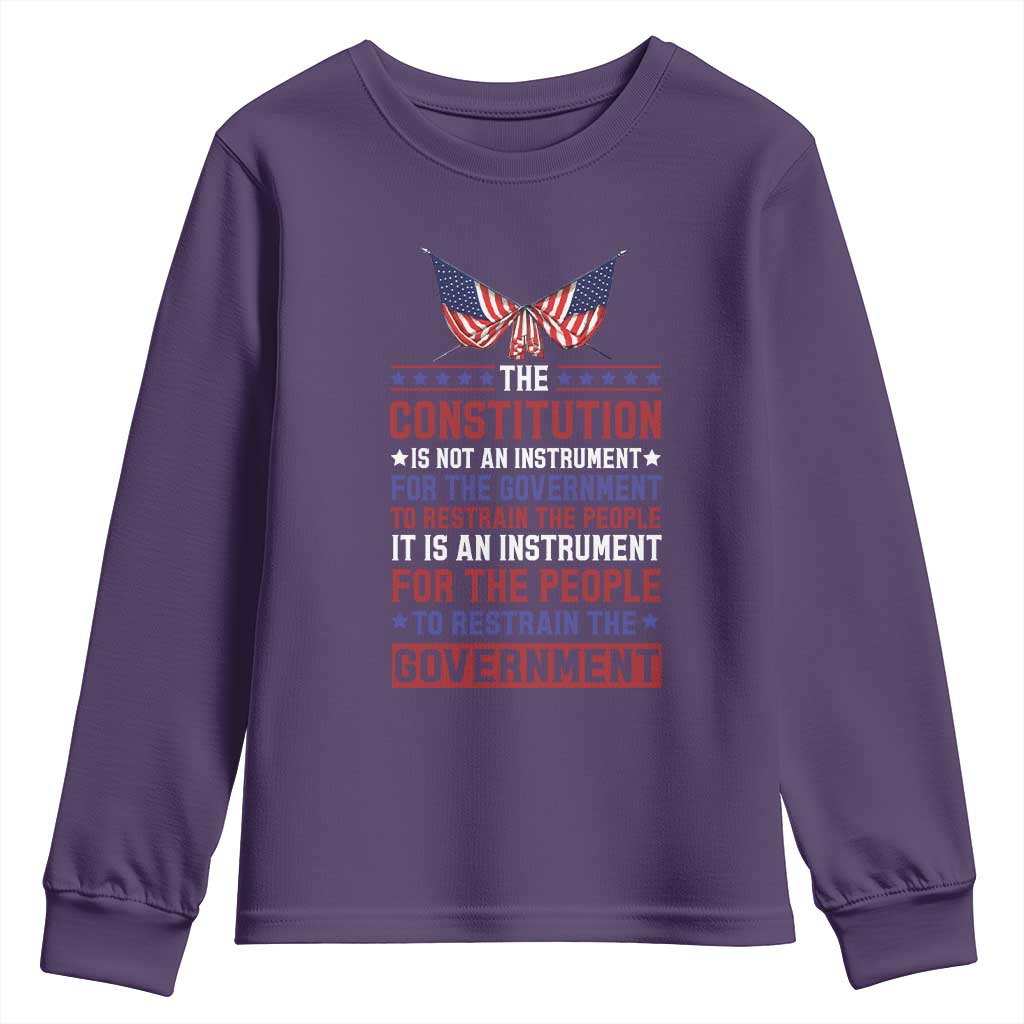 American Patriotism Youth Sweatshirt The Constitution Is An Instrument TS09 Purple Print Your Wear