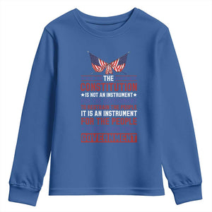 American Patriotism Youth Sweatshirt The Constitution Is An Instrument TS09 Royal Blue Print Your Wear