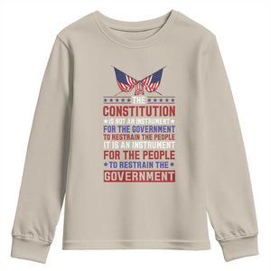 American Patriotism Youth Sweatshirt The Constitution Is An Instrument TS09 Sand Print Your Wear