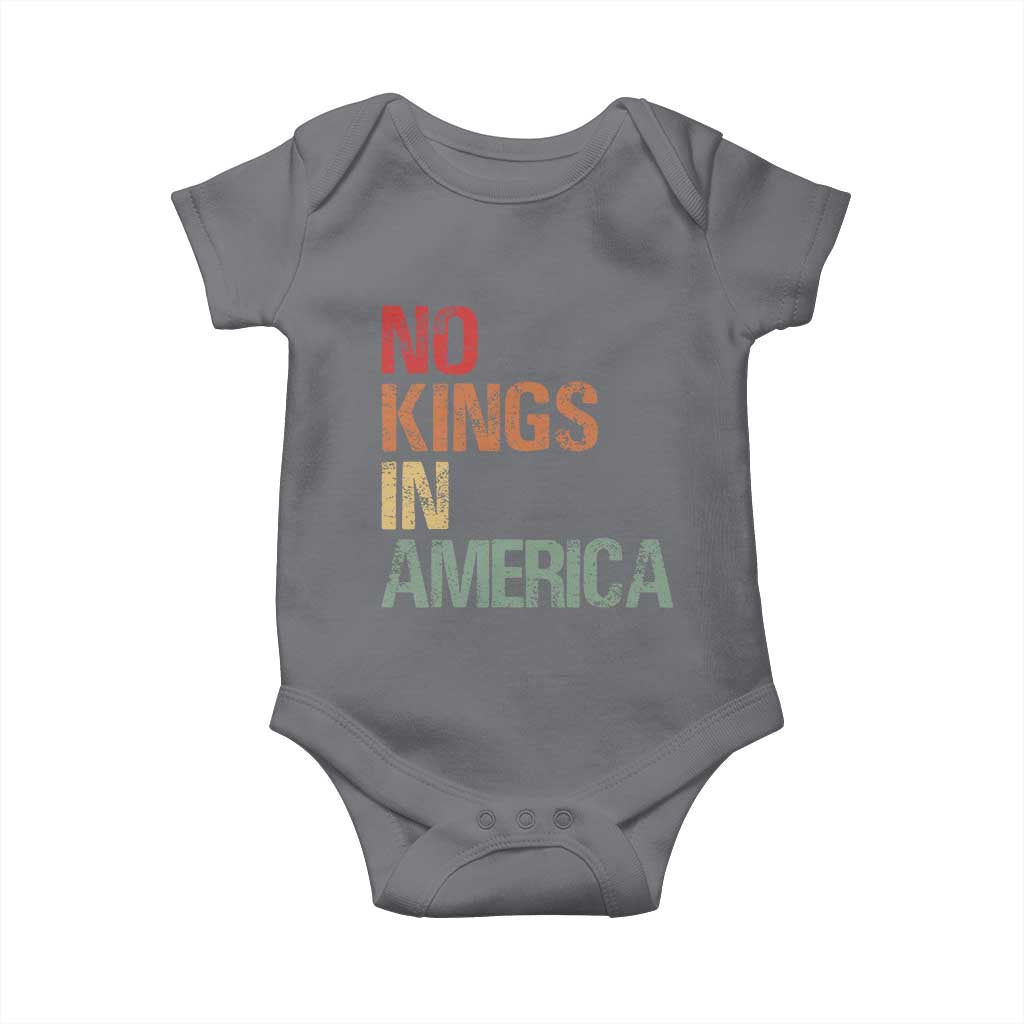 Retro No Kings in America Baby Onesie TS09 Charcoal Print Your Wear