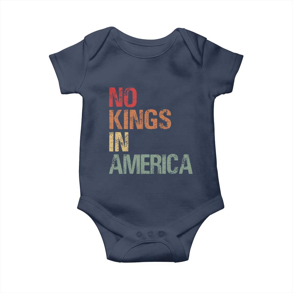 Retro No Kings in America Baby Onesie TS09 Navy Print Your Wear