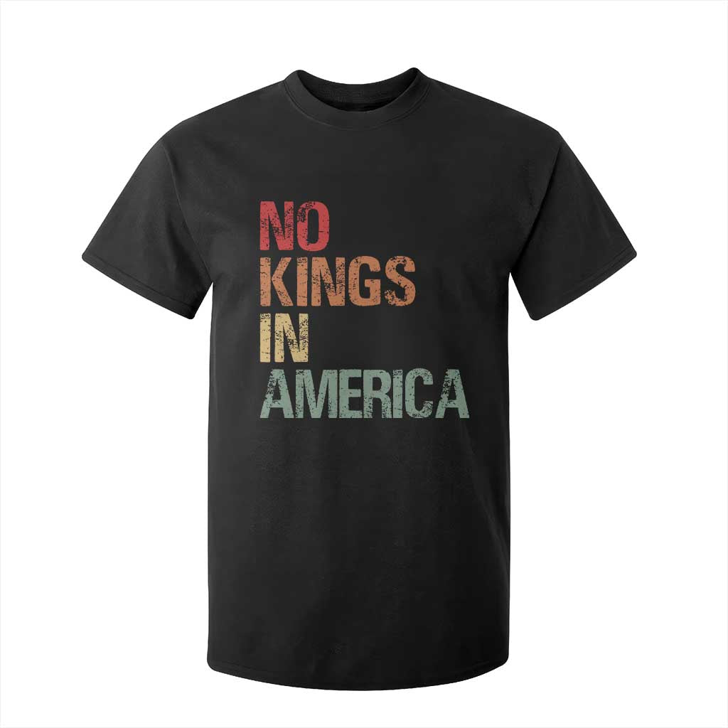Retro No Kings in America T Shirt For Kid TS09 Black Print Your Wear