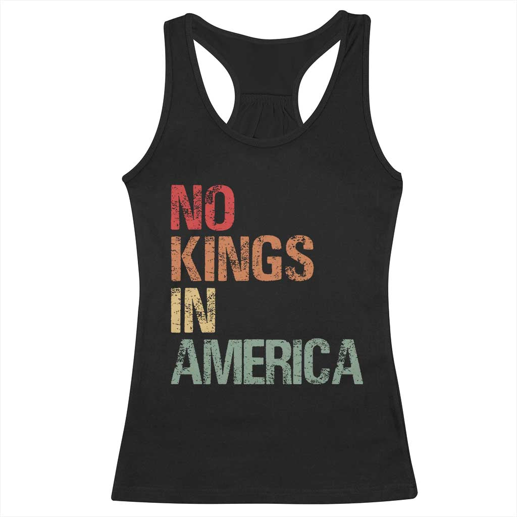 Retro No Kings in America Racerback Tank Top TS09 Black Print Your Wear