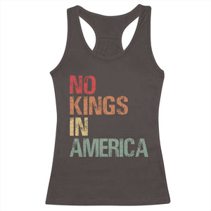 Retro No Kings in America Racerback Tank Top TS09 Dark Chocolate Print Your Wear