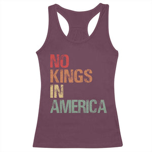 Retro No Kings in America Racerback Tank Top TS09 Maroon Print Your Wear