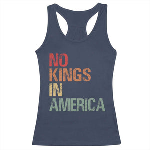 Retro No Kings in America Racerback Tank Top TS09 Navy Print Your Wear