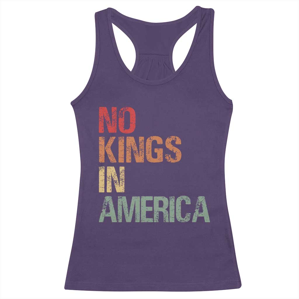Retro No Kings in America Racerback Tank Top TS09 Purple Print Your Wear