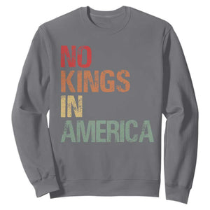 Retro No Kings in America Sweatshirt TS09 Charcoal Print Your Wear