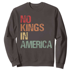 Retro No Kings in America Sweatshirt TS09 Dark Chocolate Print Your Wear