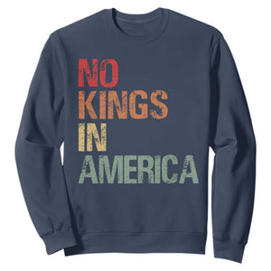 Retro No Kings in America Sweatshirt TS09 Navy Print Your Wear