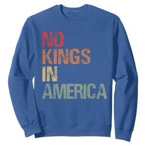 Retro No Kings in America Sweatshirt TS09 Royal Blue Print Your Wear