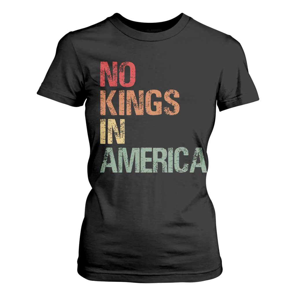 Retro No Kings in America T Shirt For Women TS09 Black Print Your Wear