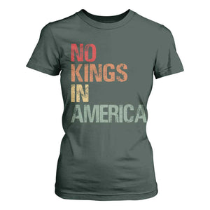 Retro No Kings in America T Shirt For Women TS09 Dark Forest Green Print Your Wear