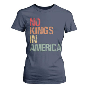 Retro No Kings in America T Shirt For Women TS09 Navy Print Your Wear