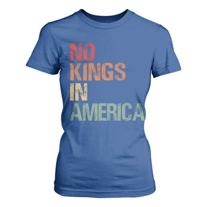 Retro No Kings in America T Shirt For Women TS09 Royal Blue Print Your Wear