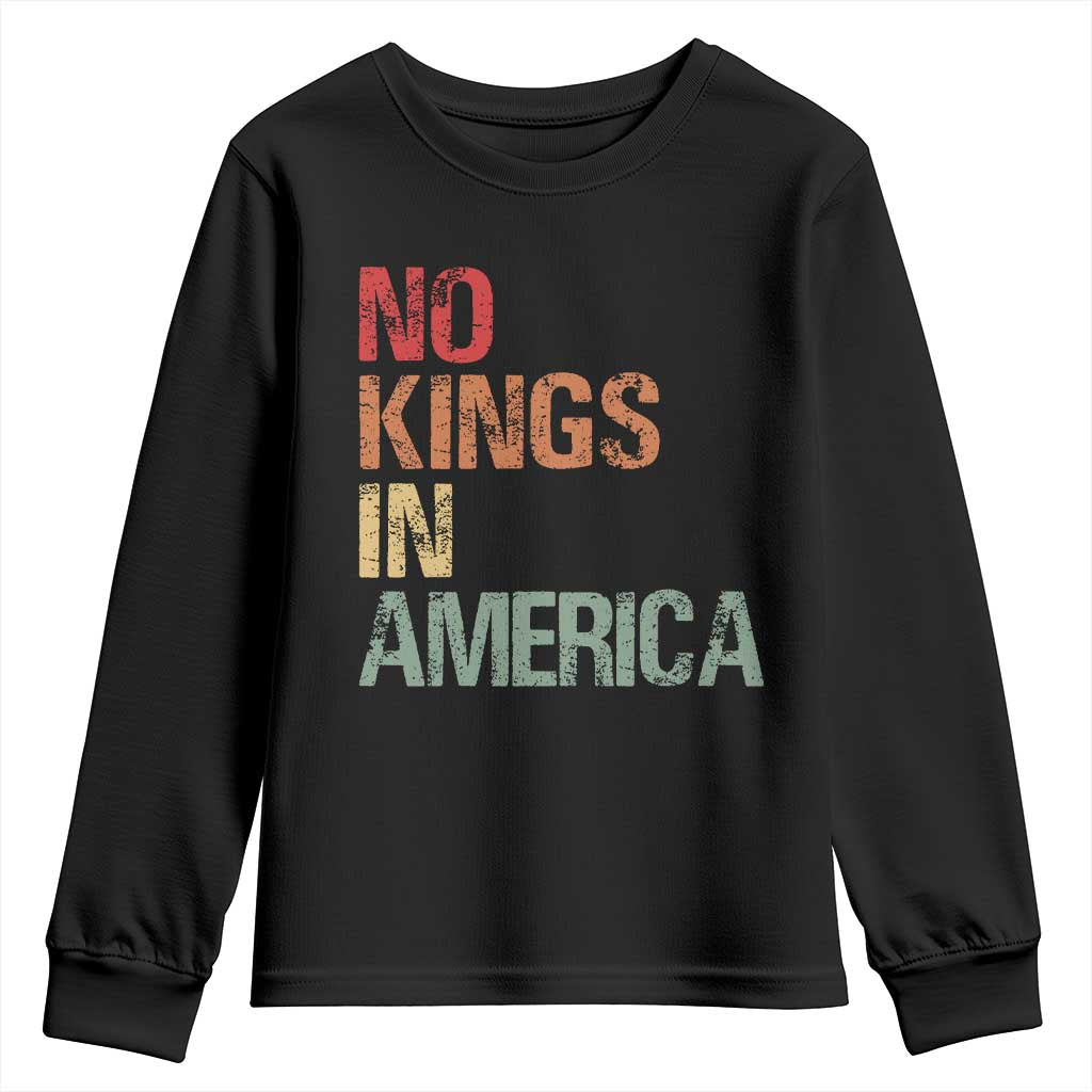 Retro No Kings in America Youth Sweatshirt TS09 Black Print Your Wear