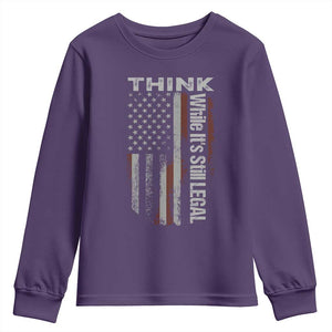 Think While It's Still Legal Youth Sweatshirt TS09 Purple Print Your Wear