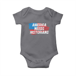 America Needs Historians Baby Onesie TS09 Charcoal Print Your Wear