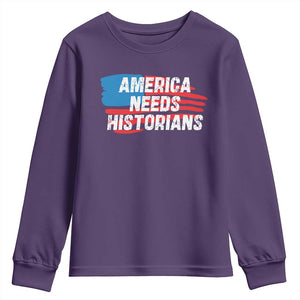 America Needs Historians Youth Sweatshirt TS09 Purple Print Your Wear