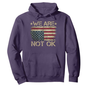 We Are Not Ok American Flag Upside Down Hoodie TS09 Purple Print Your Wear