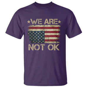 We Are Not Ok American Flag Upside Down T Shirt TS09 Purple Print Your Wear