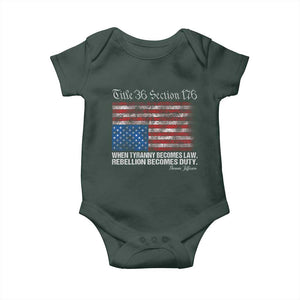 American Flag Upside Down Thomas Jefferson Baby Onesie When Tyranny Becomes Law Rebellion Becomes Duty TS09 Print Your Wear