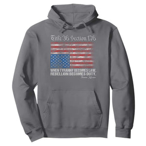 American Flag Upside Down Thomas Jefferson Hoodie When Tyranny Becomes Law Rebellion Becomes Duty TS09 Charcoal Print Your Wear