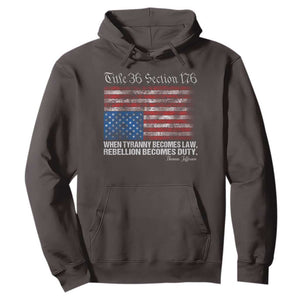 American Flag Upside Down Thomas Jefferson Hoodie When Tyranny Becomes Law Rebellion Becomes Duty TS09 Dark Chocolate Print Your Wear