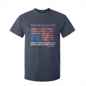 American Flag Upside Down Thomas Jefferson T Shirt For Kid When Tyranny Becomes Law Rebellion Becomes Duty TS09 Navy Print Your Wear