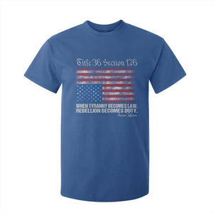 American Flag Upside Down Thomas Jefferson T Shirt For Kid When Tyranny Becomes Law Rebellion Becomes Duty TS09 Royal Blue Print Your Wear