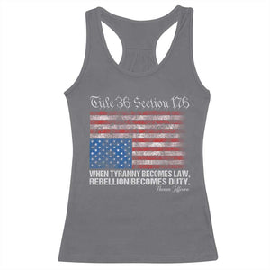 American Flag Upside Down Thomas Jefferson Racerback Tank Top When Tyranny Becomes Law Rebellion Becomes Duty TS09 Charcoal Print Your Wear