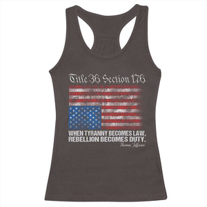 American Flag Upside Down Thomas Jefferson Racerback Tank Top When Tyranny Becomes Law Rebellion Becomes Duty TS09 Dark Chocolate Print Your Wear