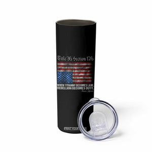 American Flag Upside Down Thomas Jefferson Skinny Tumbler When Tyranny Becomes Law Rebellion Becomes Duty TS09 Print Your Wear