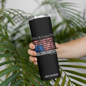 American Flag Upside Down Thomas Jefferson Skinny Tumbler When Tyranny Becomes Law Rebellion Becomes Duty TS09 Print Your Wear