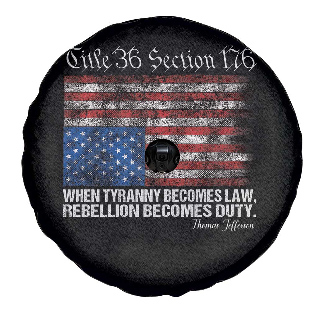 American Flag Upside Down Thomas Jefferson Spare Tire Cover When Tyranny Becomes Law Rebellion Becomes Duty TS09 Print Your Wear