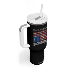 American Flag Upside Down Thomas Jefferson Tumbler With Handle When Tyranny Becomes Law Rebellion Becomes Duty TS09 Print Your Wear