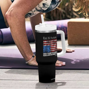American Flag Upside Down Thomas Jefferson Tumbler With Handle When Tyranny Becomes Law Rebellion Becomes Duty TS09 Print Your Wear