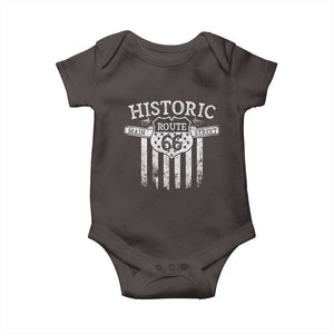 Historic Highway Mother Road 66 Baby Onesie Main Street Of America TS09 Dark Chocolate Print Your Wear