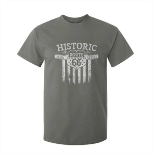 Historic Highway Mother Road 66 T Shirt For Kid Main Street Of America TS09 Military Green Print Your Wear