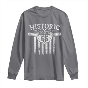 Historic Route 66 Highway Long Sleeve Shirt Main Street Of America TS09 Charcoal Print Your Wear