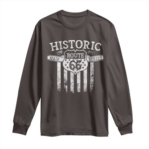 Historic Route 66 Highway Long Sleeve Shirt Main Street Of America TS09 Dark Chocolate Print Your Wear